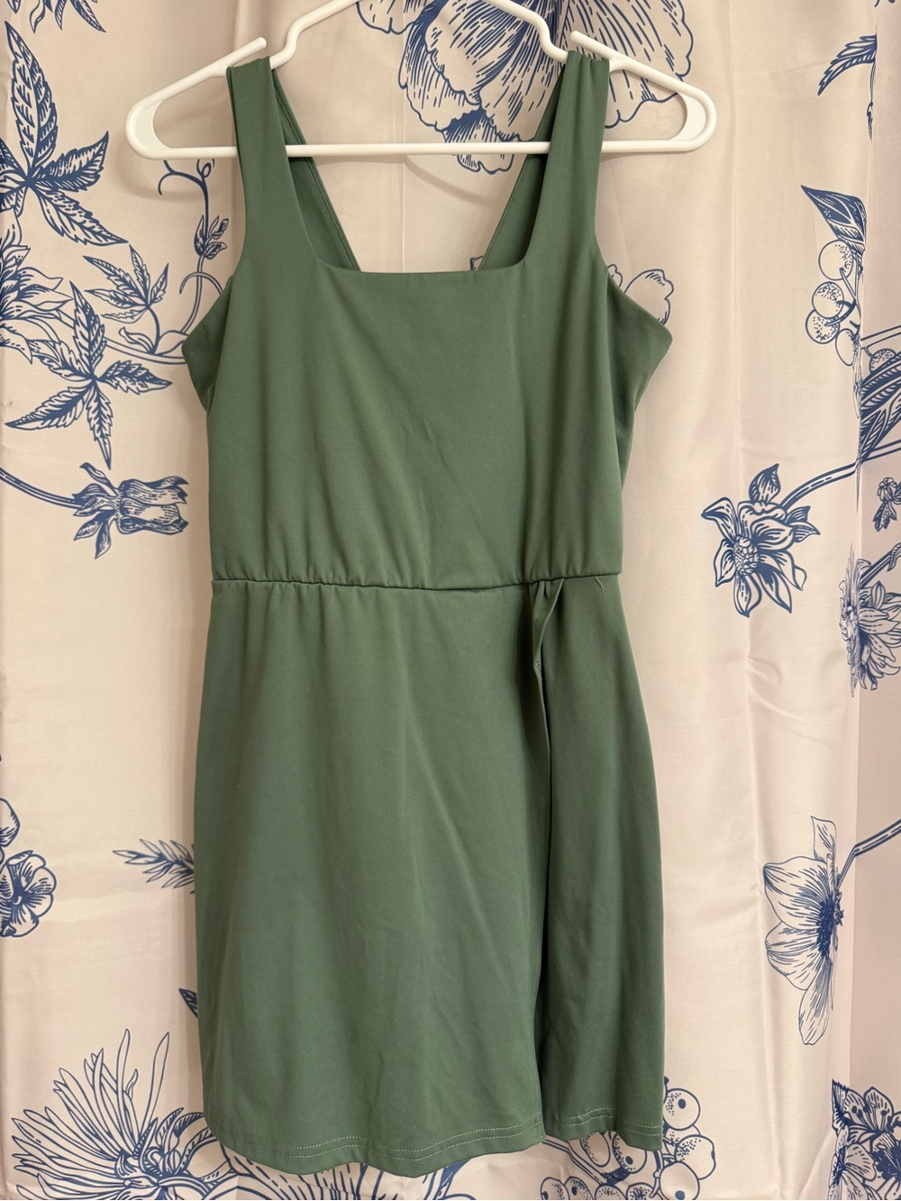 all in motion Olive Green Square-Neck Sleeveless Dress